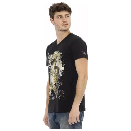 Trussardi Action Black Cotton Men T-Shirt Trussardi Action Tan
