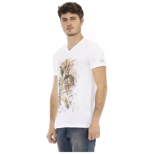 Trussardi Action Elegant V-Neck Short Sleeve T-Shirt Trussardi Action Misty Rose
