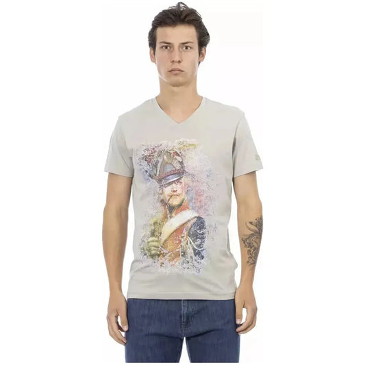Trussardi Action Gray Cotton Men T-Shirt Trussardi Action Light Gray