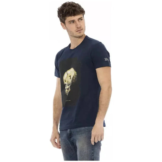 Trussardi Action Blue Cotton Men T-Shirt Trussardi Action Tan