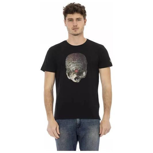 Trussardi Action Black Cotton Men T-Shirt Trussardi Action Dark Slate Gray