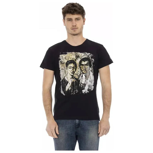 Trussardi Action Black Cotton Men T-Shirt Trussardi Action Tan