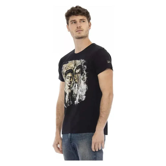 Trussardi Action Black Cotton Men T-Shirt Trussardi Action Tan