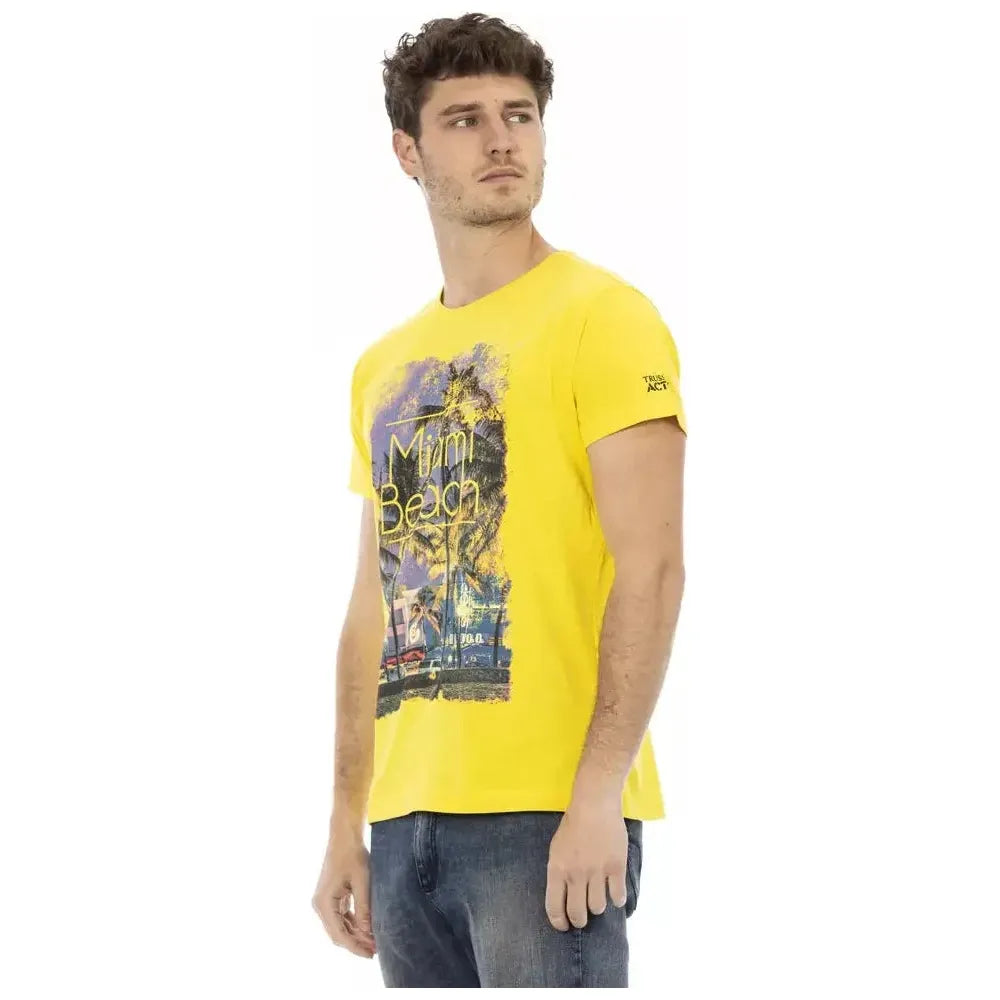 Trussardi Action Yellow Cotton Men T-Shirt