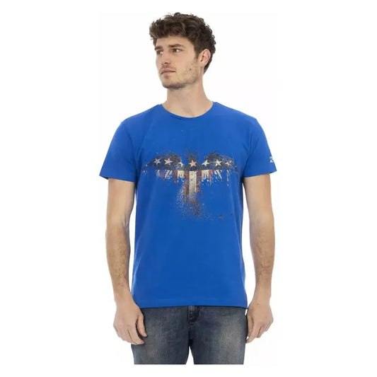 Trussardi Action Blue Cotton Men T-Shirt Trussardi Action Tan