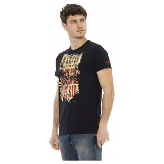 Trussardi Action Black Cotton Men T-Shirt Trussardi Action Tan