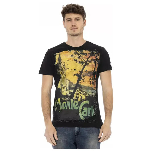 Trussardi Action Black Cotton Men T-Shirt Trussardi Action Tan