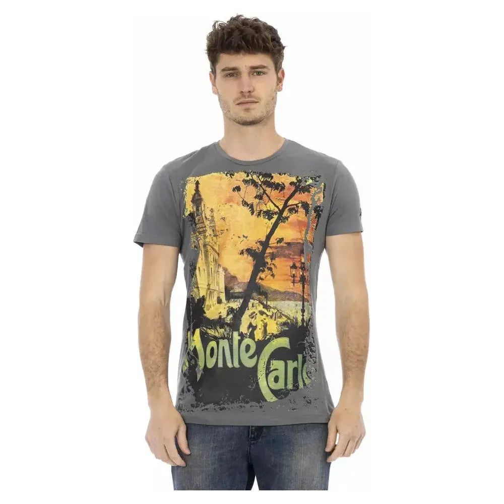 Trussardi Action Gray Cotton Men T-Shirt
