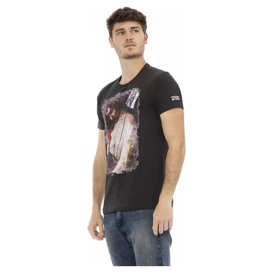 Trussardi Action Black Cotton Men T-Shirt Trussardi Action Dark Slate Gray