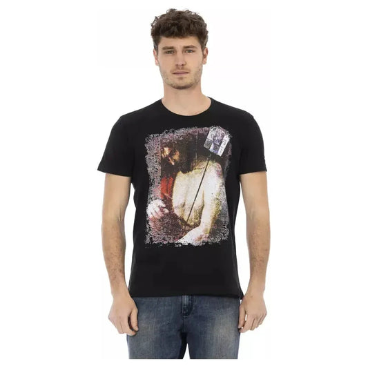 Trussardi Action Black Cotton Men T-Shirt Trussardi Action Tan