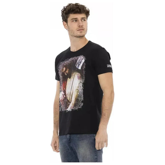 Trussardi Action Black Cotton Men T-Shirt Trussardi Action Tan