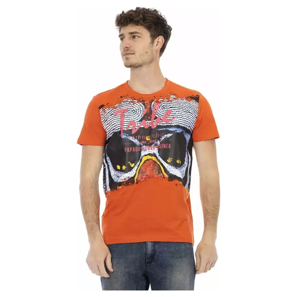 Trussardi Action Orange Cotton Men T-Shirt