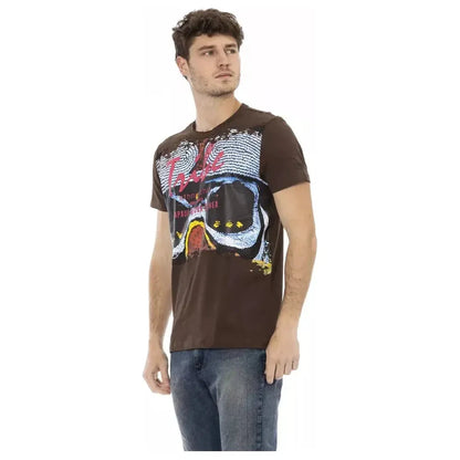Trussardi Action Brown Cotton Men T-Shirt