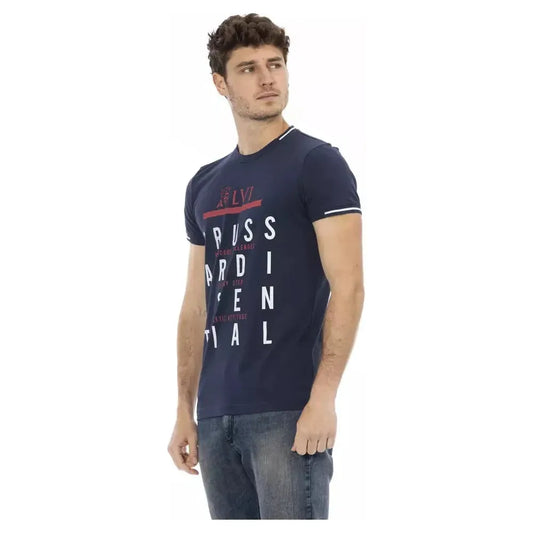 Trussardi Action Blue Cotton Men T-Shirt Trussardi Action Tan