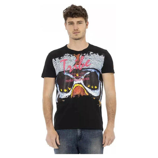 Trussardi Action Black Cotton Men T-Shirt Trussardi Action Tan