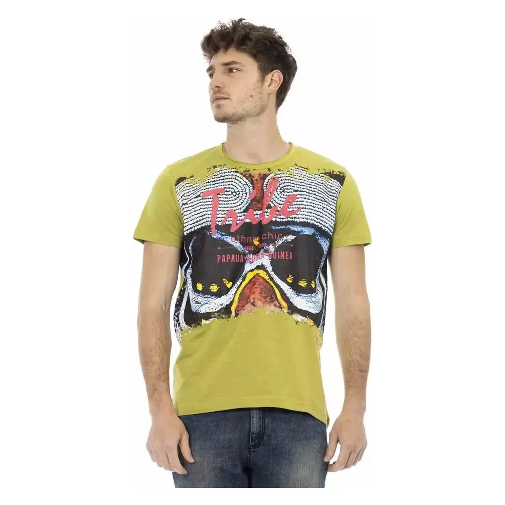 Trussardi Action Green Cotton Men T-Shirt TR-22732-S