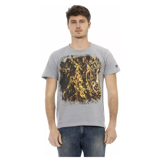 Trussardi Action Gray Cotton Men T-Shirt Trussardi Action Rosy Brown