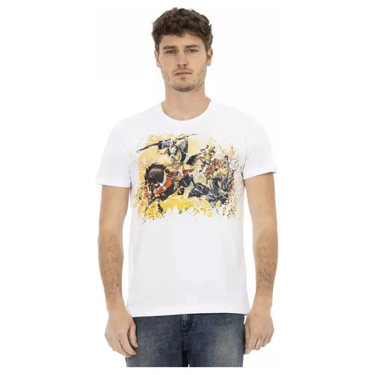Trussardi Action White Cotton Men T-Shirt Trussardi Action Light Gray