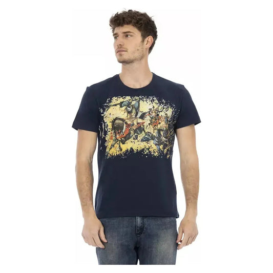 Trussardi Action Blue Cotton Men T-Shirt Trussardi Action Tan