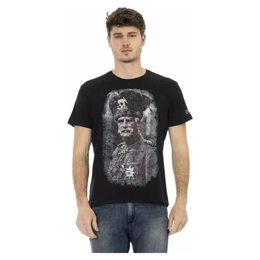 Trussardi Action Black Cotton Men T-Shirt Trussardi Action Dark Slate Gray
