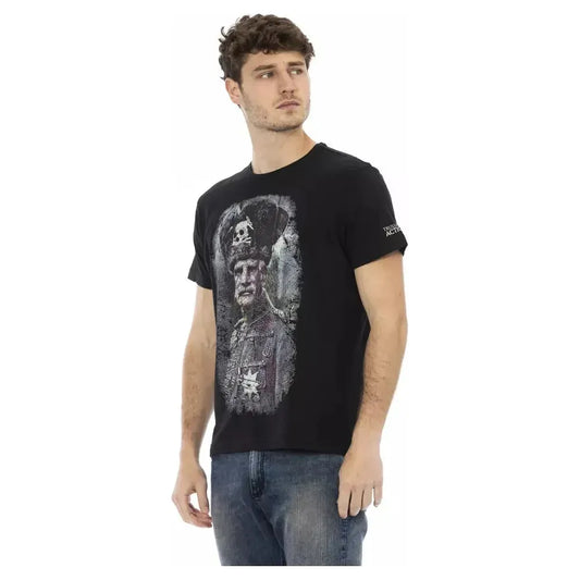 Trussardi Action Black Cotton Men T-Shirt Trussardi Action Dark Slate Gray