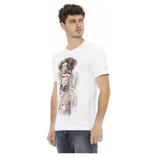 Trussardi Action White Cotton Men T-Shirt Trussardi Action Antique White