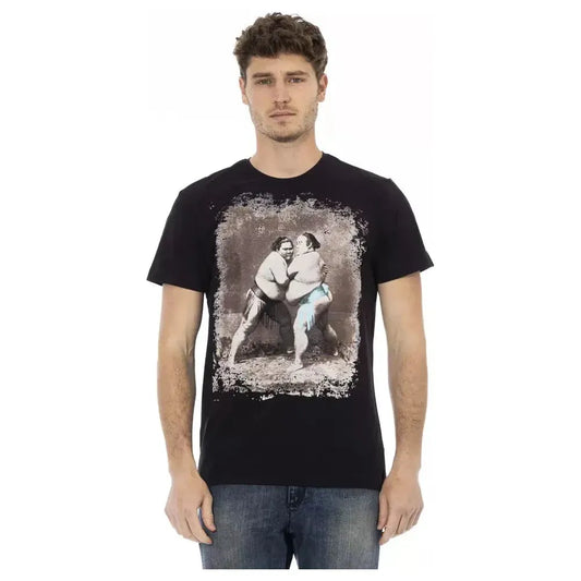 Trussardi Action Black Cotton Men T-Shirt Trussardi Action Tan