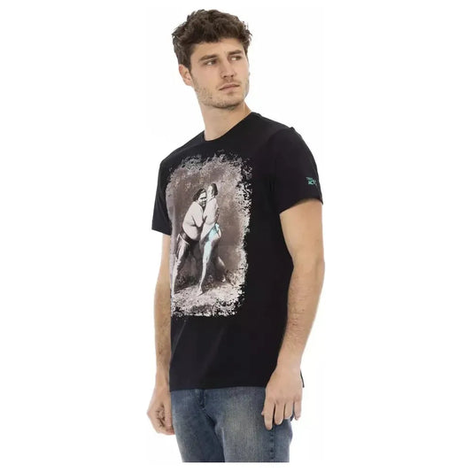 Trussardi Action Black Cotton Men T-Shirt Trussardi Action Tan