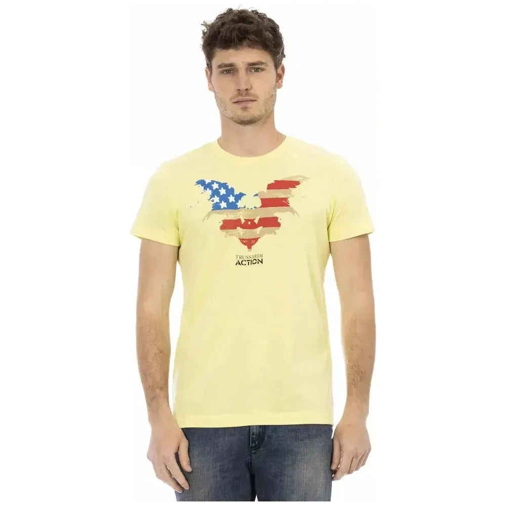 Trussardi Action Yellow Cotton Men T-Shirt