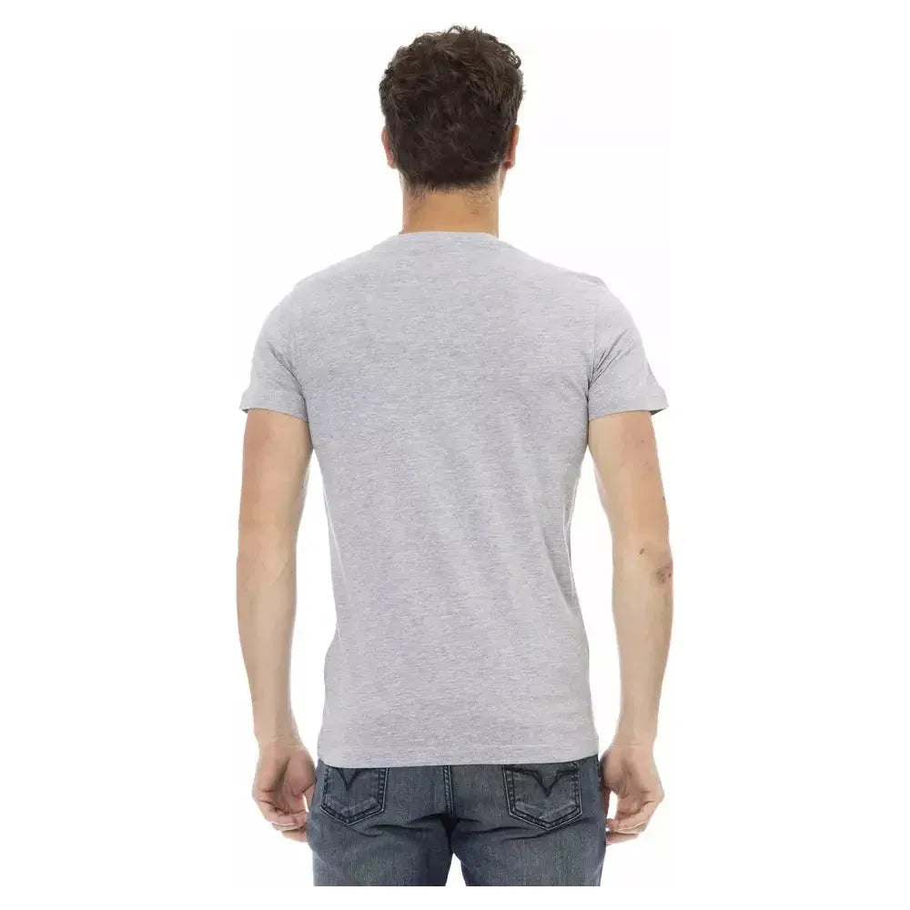 Trussardi Action Gray Cotton Men T-Shirt
