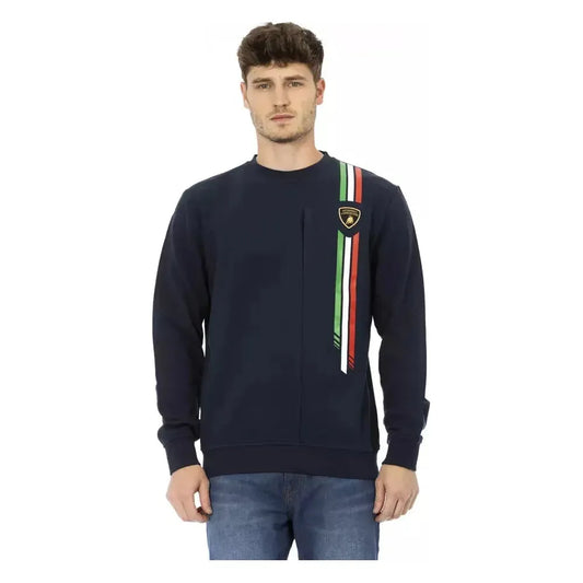 Automobili Lamborghini Blue Cotton Men Sweater Automobili Lamborghini Dark Slate Gray
