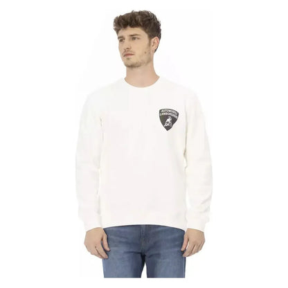 Automobili Lamborghini White Cotton Men's Sweater