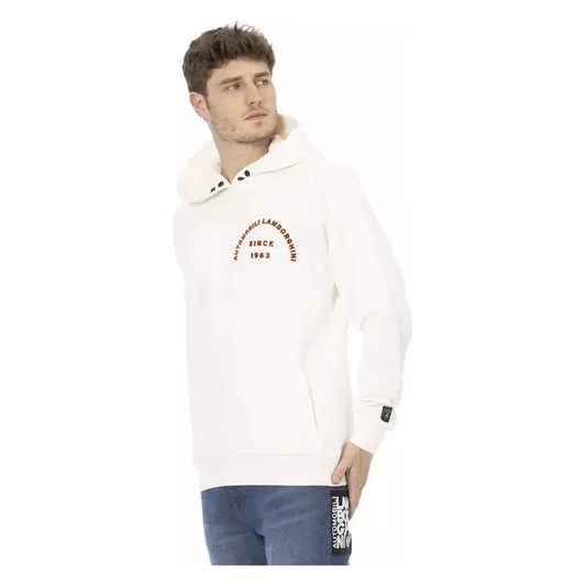 Automobili Lamborghini White Cotton Men Sweater Automobili Lamborghini White Smoke