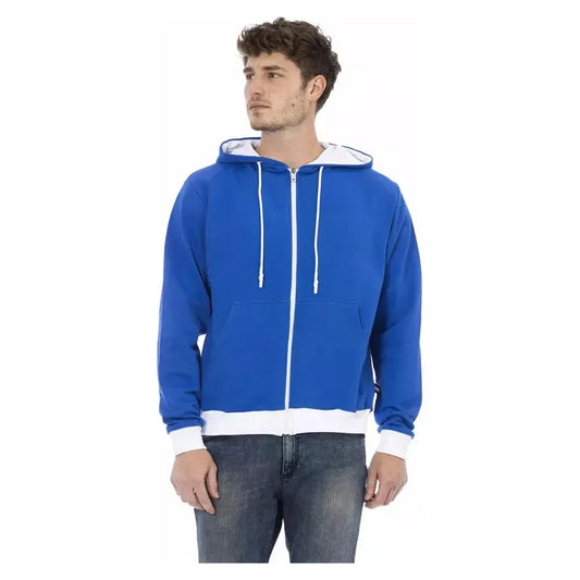 Baldinini Trend Blue Wool Men Sweater Baldinini Trend Dark Slate Blue