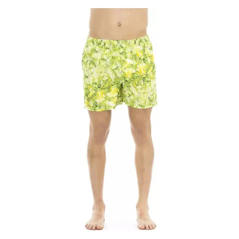 Just Cavalli Green Polyester Men Swim Short