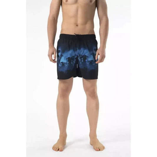 Just Cavalli Black Polyester Men Swim Short Just Cavalli Dark Slate Gray