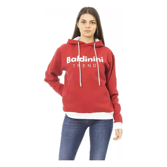 Baldinini Trend Red Cotton Women Sweater Baldinini Trend Maroon
