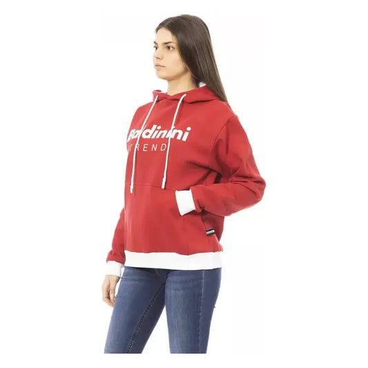 Baldinini Trend Red Cotton Women Sweater Baldinini Trend Maroon