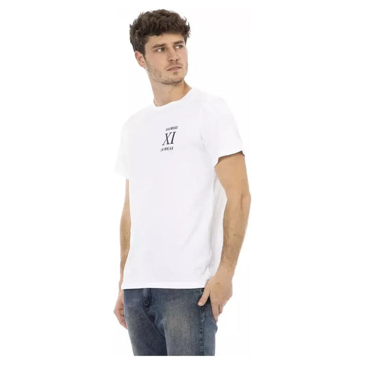 Bikkembergs Elegant White Front Print T-Shirt Bikkembergs Dark Slate Gray