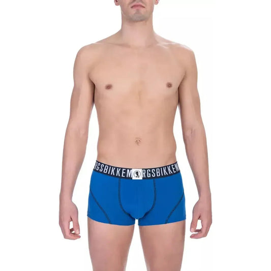 Bikkembergs Blue Cotton Men's Trunk Underwear Twin Pack Bikkembergs Tan