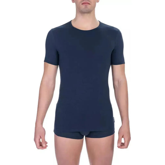 Bikkembergs Blue Cotton Men T-Shirt Bikkembergs Dark Slate Gray