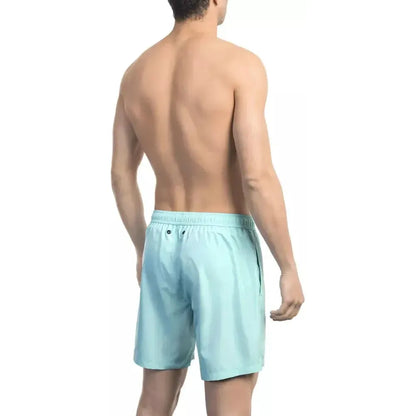 Bikkembergs Light Blue Polyester Men Swim Short