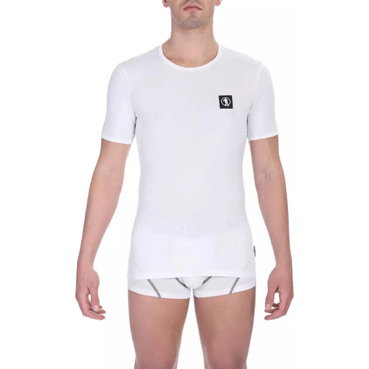Bikkembergs White Cotton Men's T-Shirt Bikkembergs Lavender