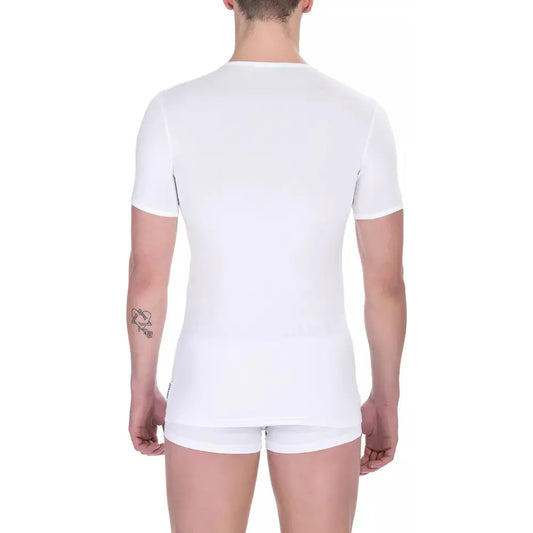 Bikkembergs White Cotton Men's T-Shirt Bikkembergs Lavender