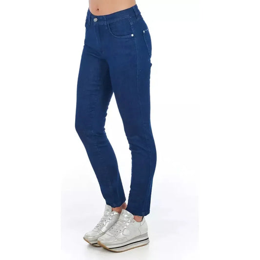 Frankie Morello Blue Cotton Women's Skinny Jean Frankie Morello Dark Slate Gray