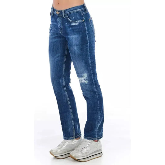 Frankie Morello Blue Cotton Women Jeans Frankie Morello Lavender