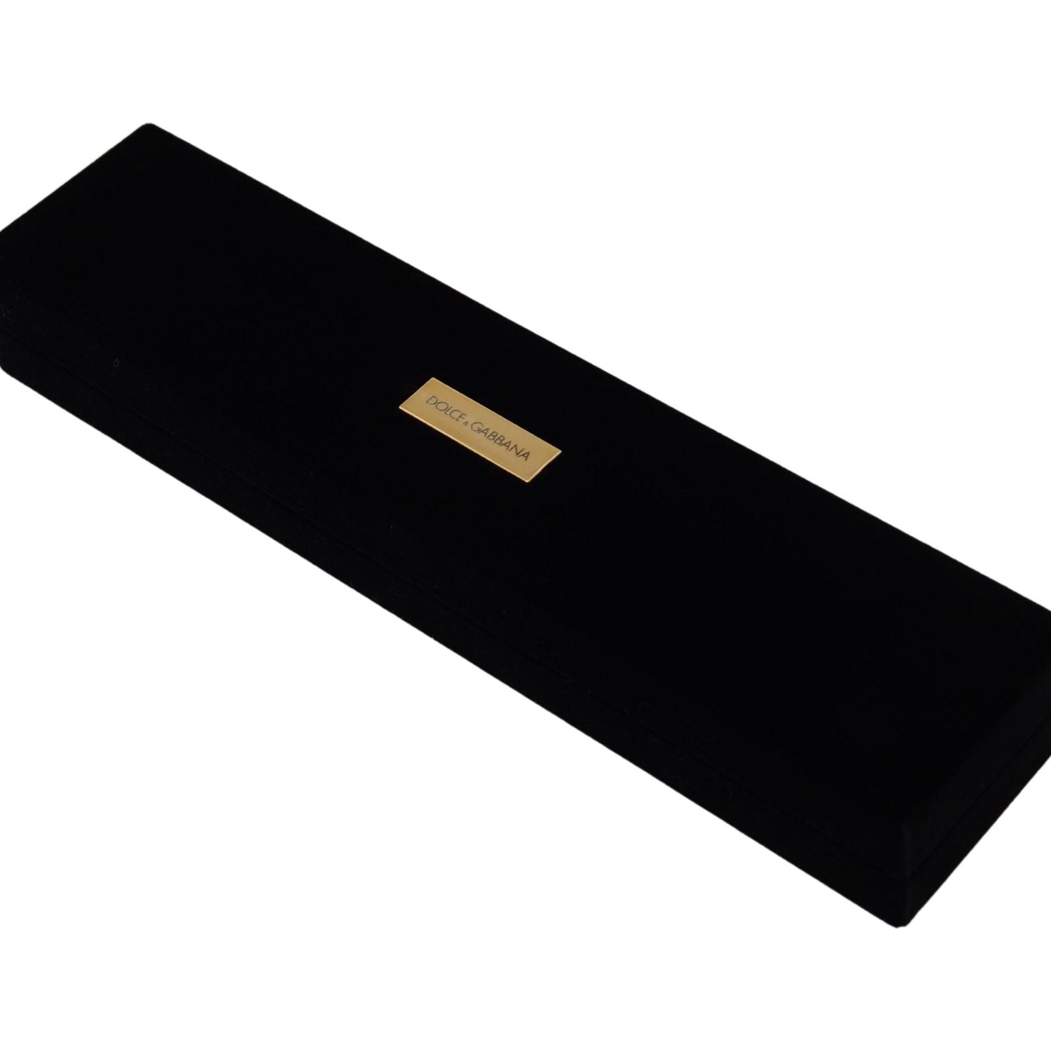 Dolce & Gabbana Black Velvet Logo Plaque Storage Bracelet Jewelry Box