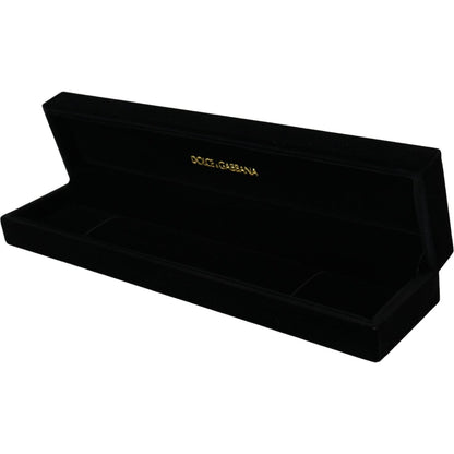 Dolce & Gabbana Black Velvet Logo Plaque Storage Bracelet Jewelry Box