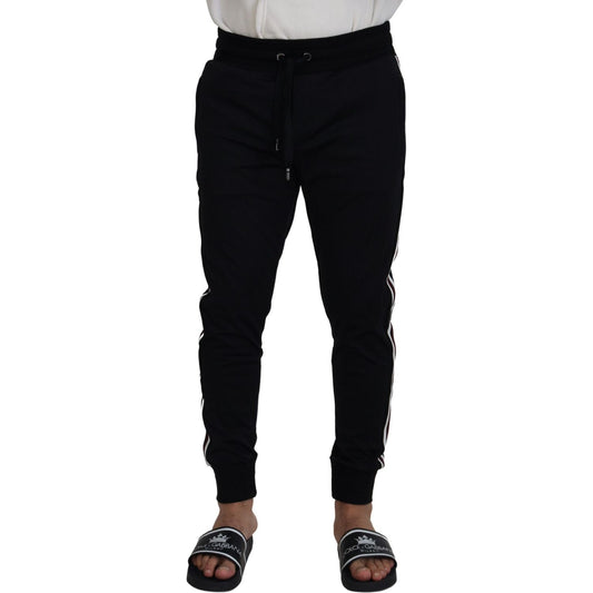 Dolce & Gabbana Chic Black Cotton Designer Trousers Dolce & Gabbana Black