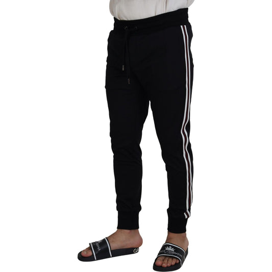 Dolce & Gabbana Chic Black Cotton Designer Trousers Dolce & Gabbana Black